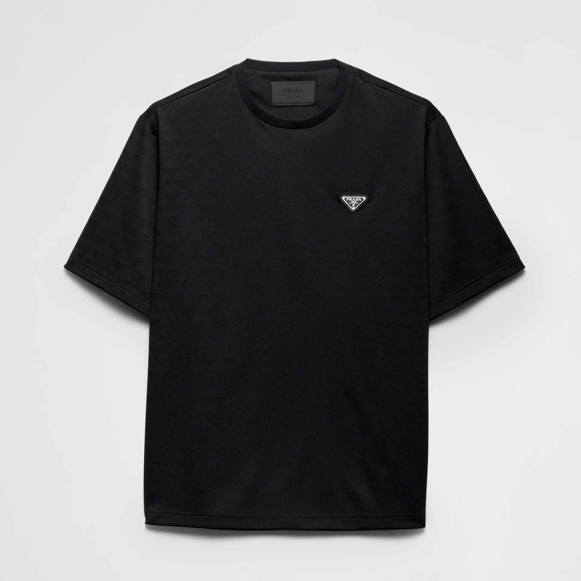 Prada Men's Spring Black Logo Logo Crew Neck Pullover Short Sleeve T-Shirt #73286