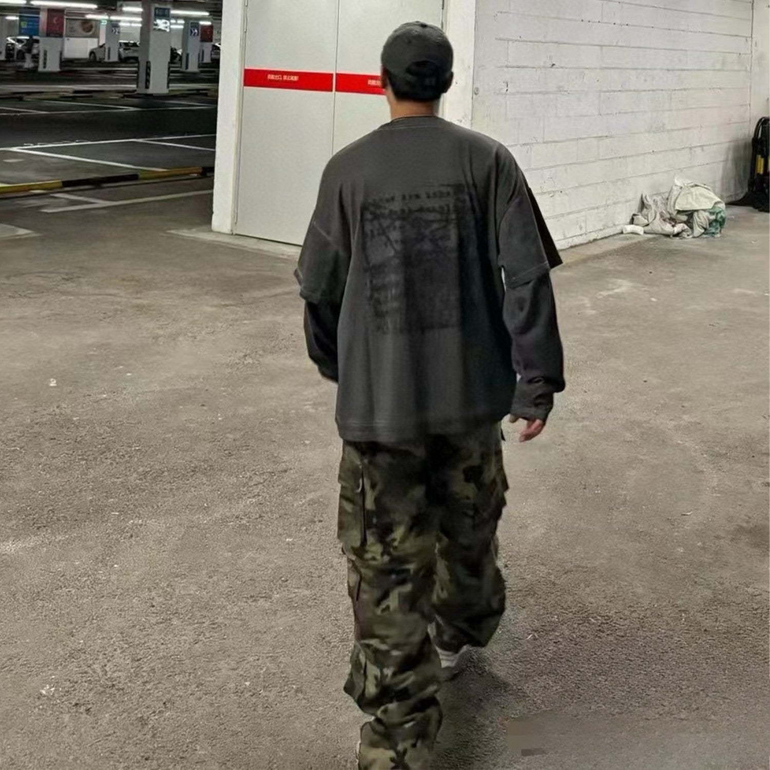 Balenciaga Men's Spring And Autumn Retro Old Camouflage Work Pants Detachable Baggy Jeans High Street Fashion Straight Casual Pants Ngvp #1183