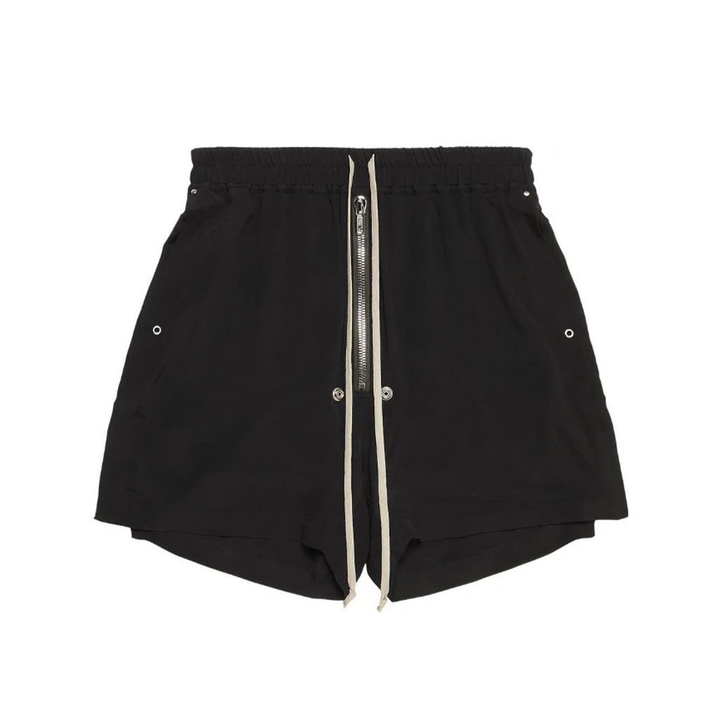 Rick Owens DRKSHDW Men Women Summer Black Zipper Elastic Drawstring Casual Straight Fit Shorts Ngvp #8835