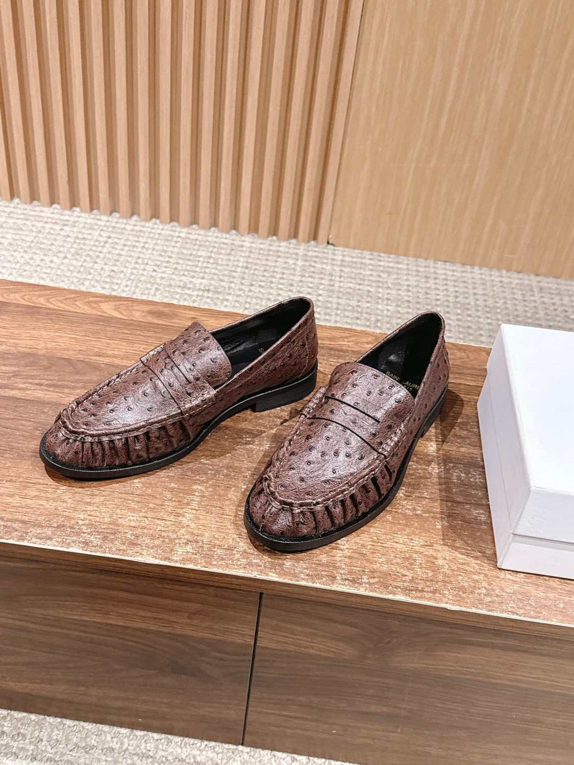 Saint Laurent Yves Men's Pleated Loafers #379880