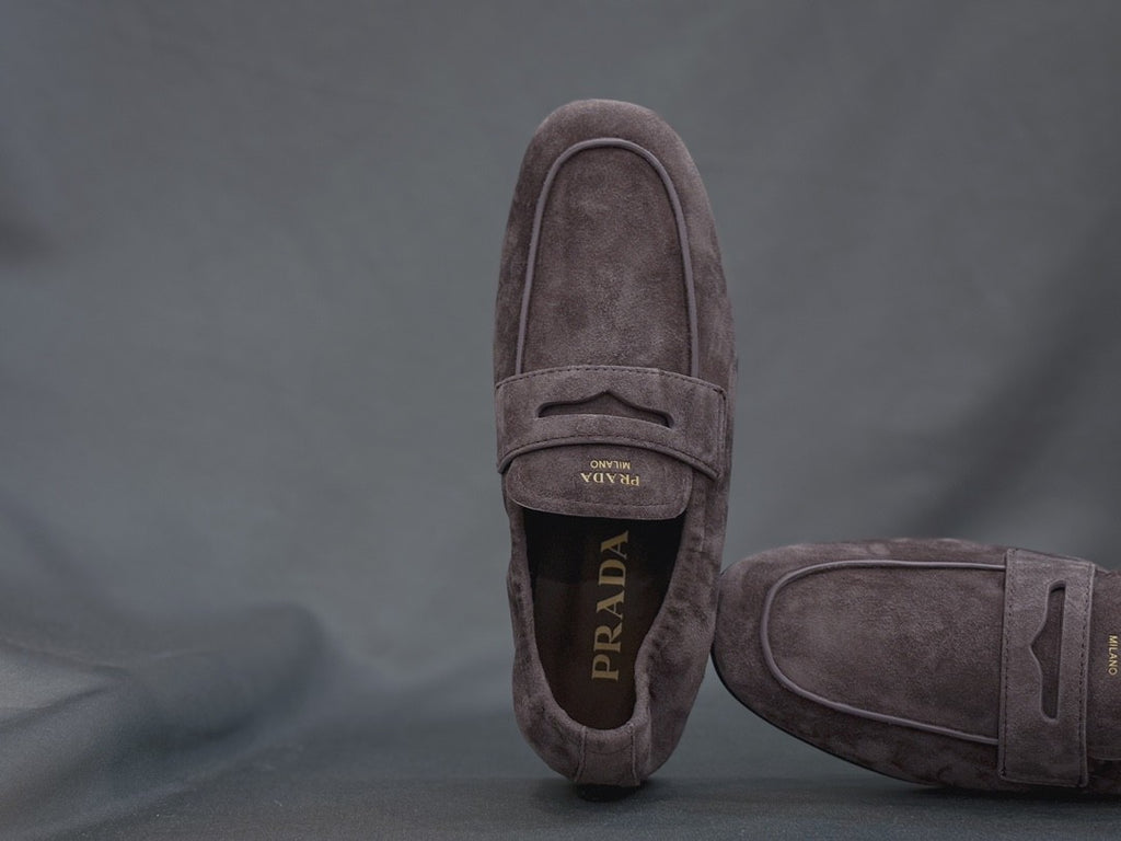 Prada Women's Spring/fall Fashion Casual Leather Round Toe Slip On Loafers Casual Shoes #78369