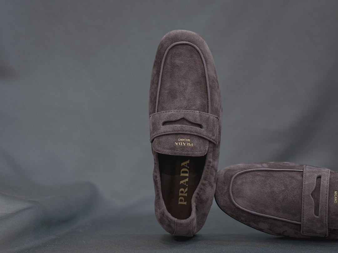 Prada Women's Spring/fall Fashion Casual Leather Round Toe Slip On Loafers Casual Shoes #78369