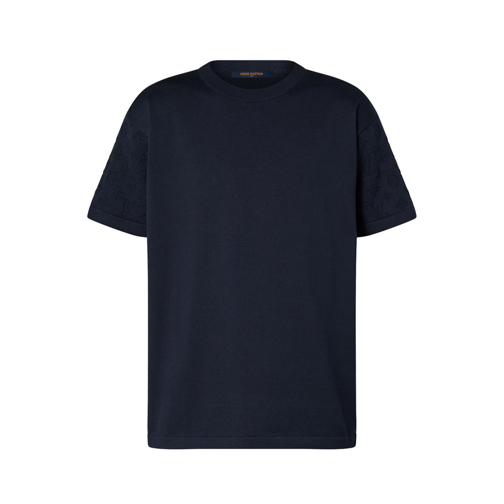 Louis Vuitton Men's Summer Solid Color Letter Printed Sleeve Cotton Round Neck Short Sleeve T-Shirt #76252