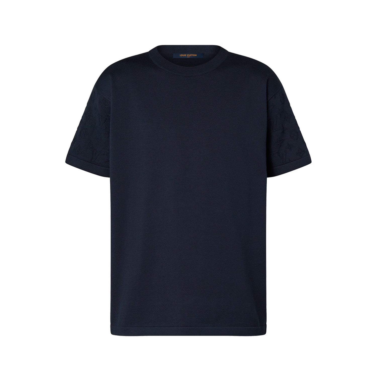 Louis Vuitton Men's Summer Solid Color Letter Printed Sleeve Cotton Round Neck Short Sleeve T-Shirt #76252