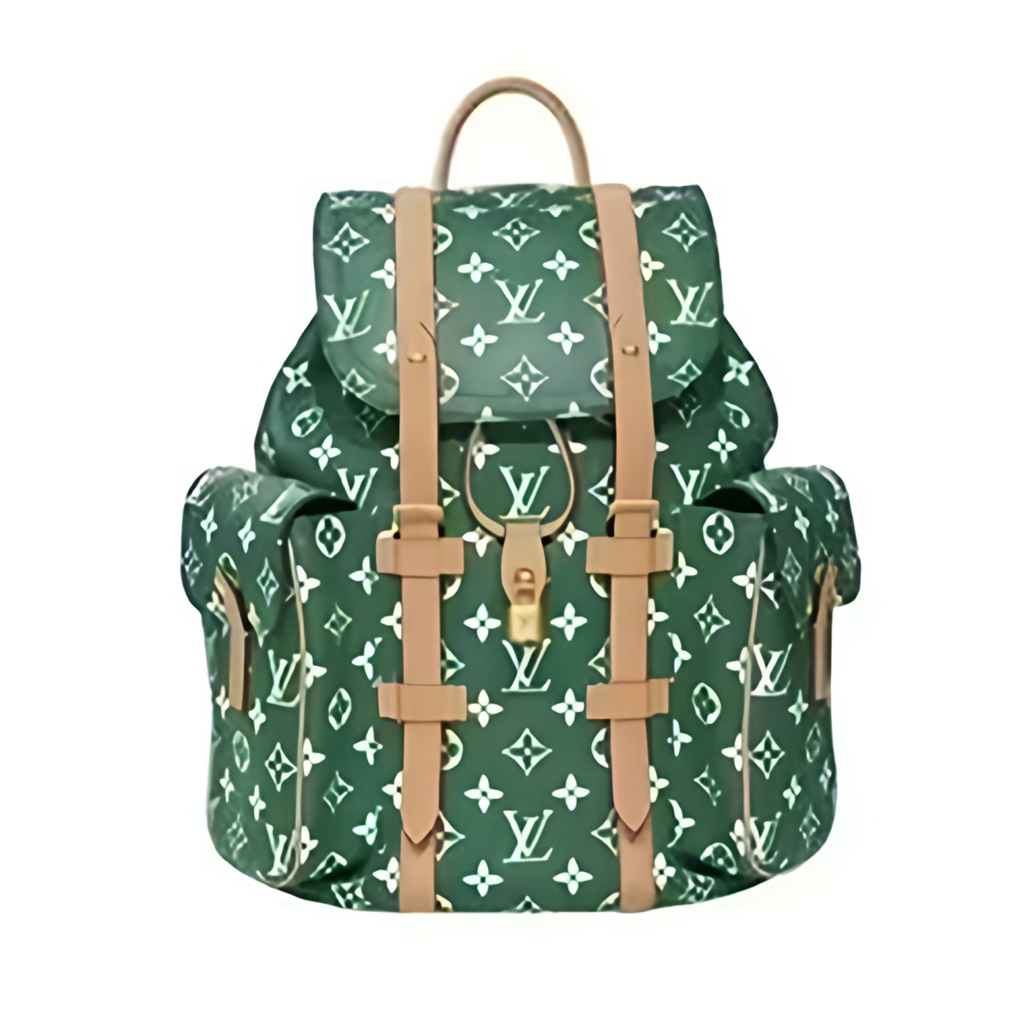 Louis Vuitton Christopher Monogram Taurillon Cow Leather Backpack Lv Men's Backpack With Floral Monogram In Blue Green And Yellow Bags #82792A