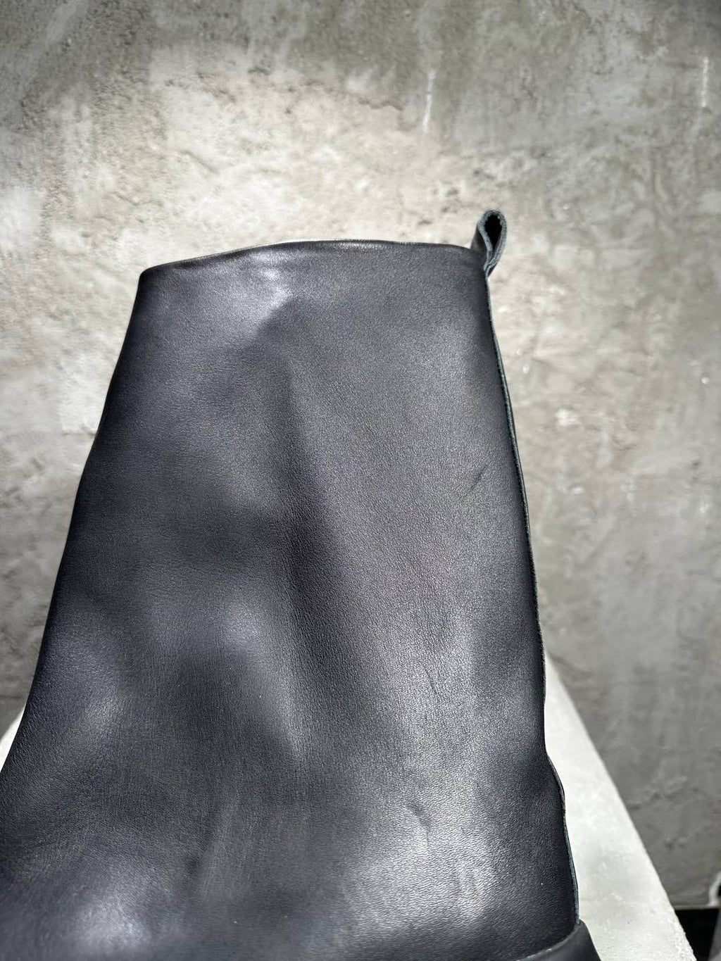 Rick Owens Men's And Women's Solid Color Thick Soled Round Toe Cowhide High Top Boots Shoes #77262