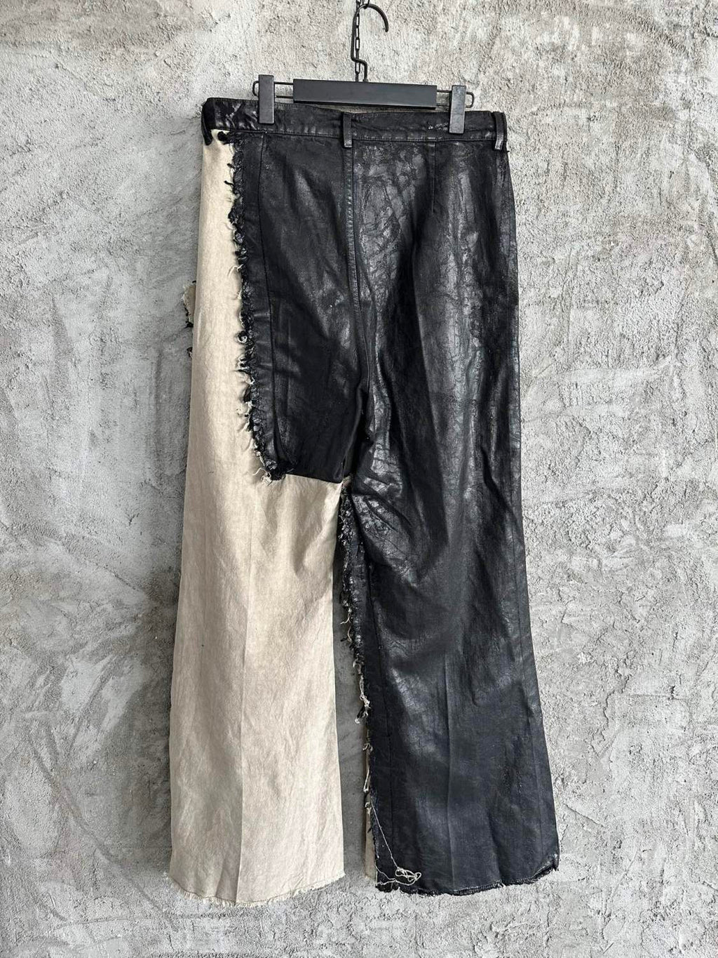 Rick Owens Waxed Colorblock Wide-leg Pants #334947