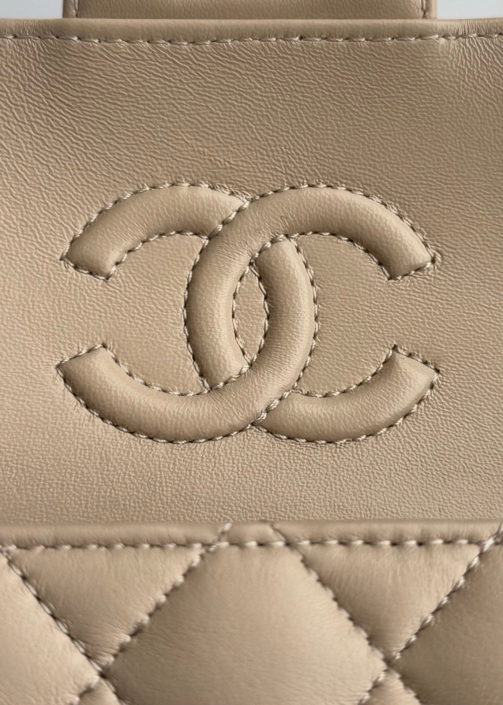 Chanel Women's Horizontal Trumpet Apricot Kelly Bag Lambskin Apricot Antique Gold Buckle Shoulder Crossbody Handbag #332359