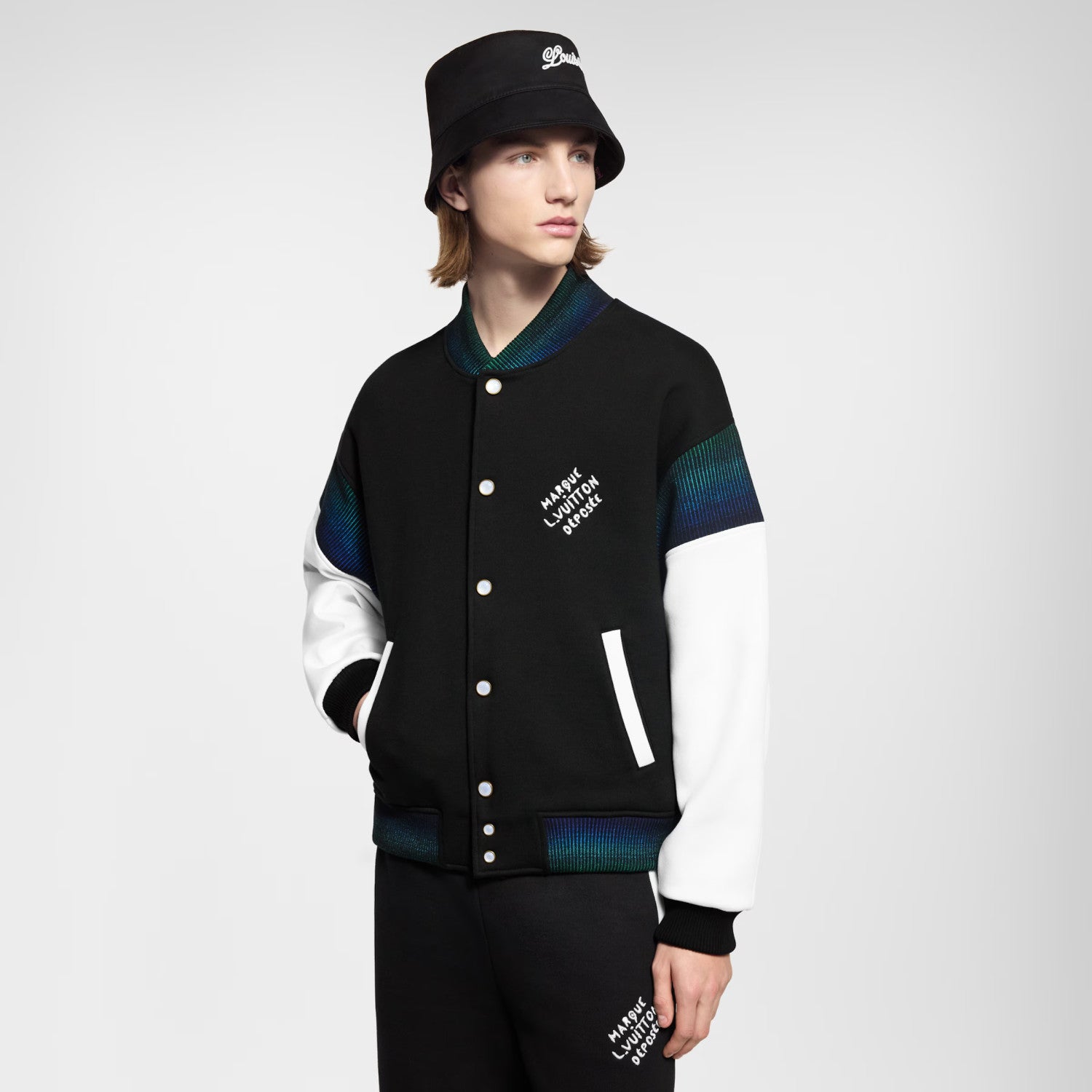 Louis Vuitton Men's Spring And Autumn Cotton Knit Baseball Jacket Single Breasted Colorblocked Cotton Long Sleeve Corset Jacket #77852
