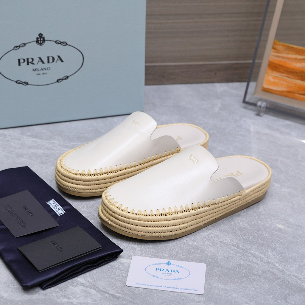 Prada Leather Mules #380309
