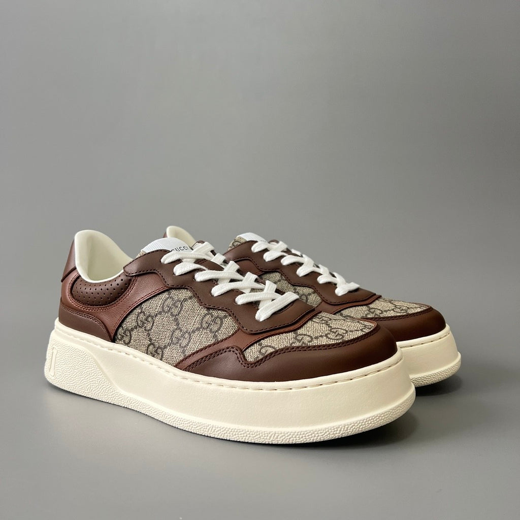 Gucci Chunky BGG Black And White Panda Biscuit Shoes Couple Model Cowhide Stitching GG Embossed Cowhide #332565