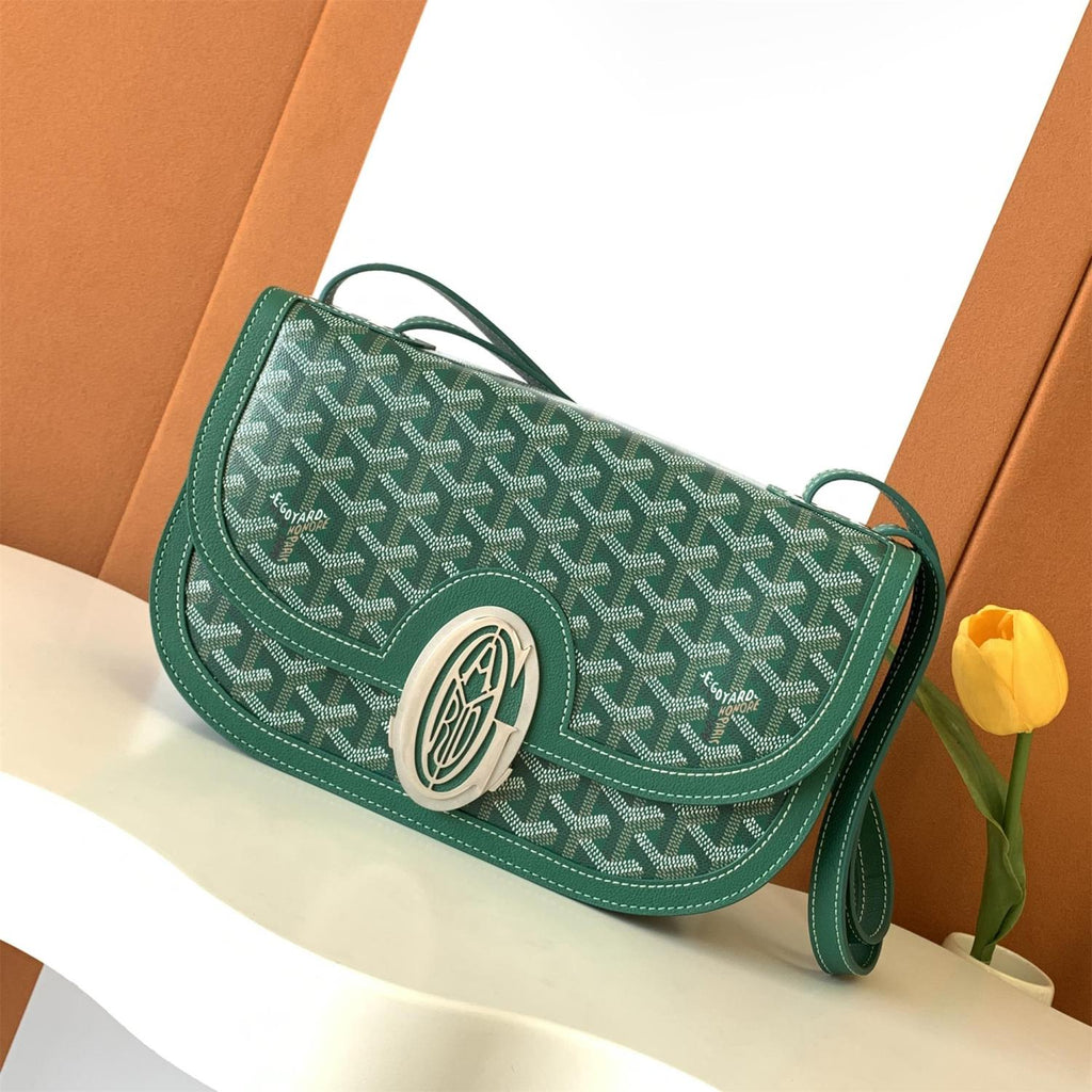 GOYARD Men's and Women's Old Flower Full Print Adjustable Shoulder Strap Canvas Patchwork Leather Flap Messenger Bag Shoulder Crossbody Bags #75318