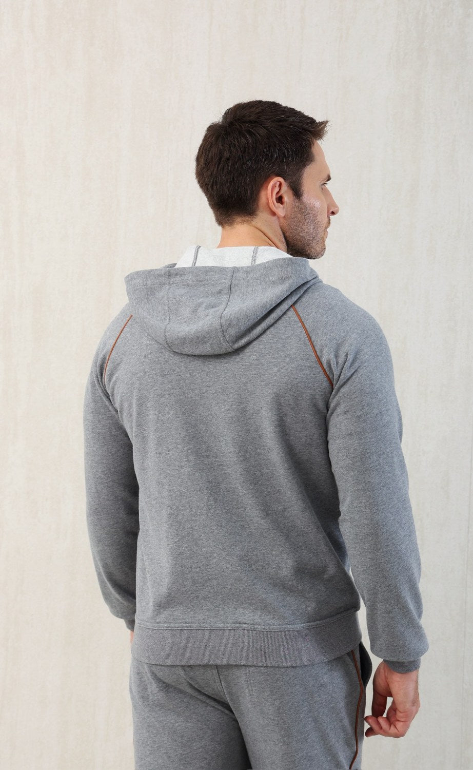 Brunello Cucinelli Men's Techno Cotton French Terry Hooded Long Sleeve Casual Athletic Sweatshirt Solid Color Zipper Spring Jacket Ngvp #1675