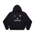 Balenciaga Shanghai Soccer Hoodie Men's Spring Autumn Black and White Medium Fit Zip Up Hooded Zip Up Long Sleeve Jacket #76768