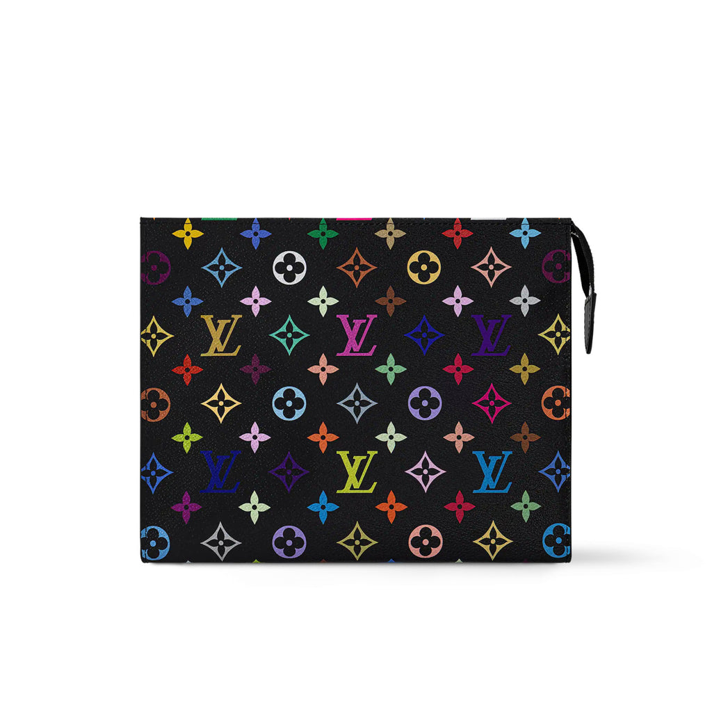 Louis Vuitton LV x TM Toiletry Pouch Men's and Women's Colorful Alphabet Print Zipper Leather Clutch Bag Toiletry Bags #77915