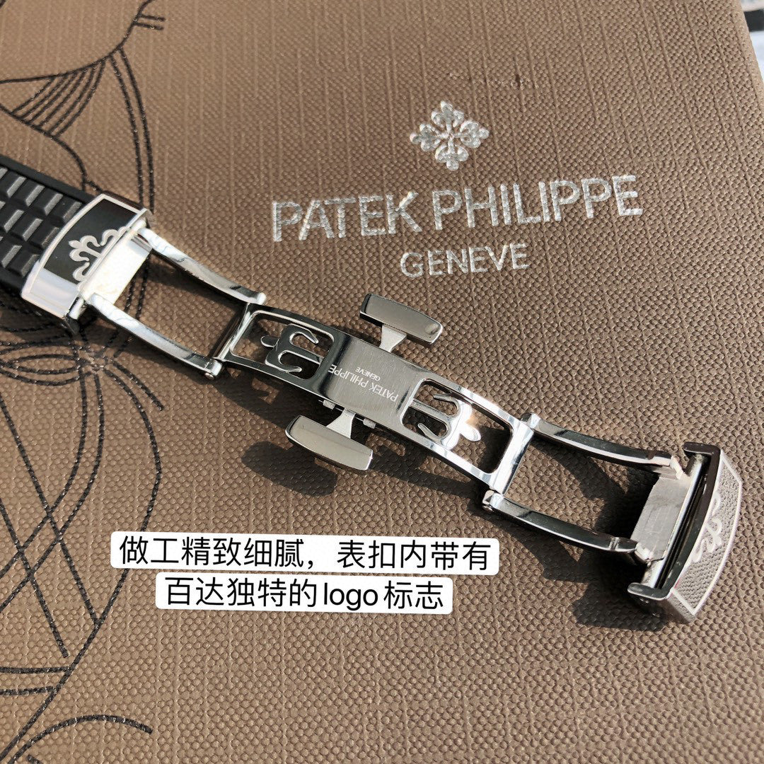 Patek Philippe Mechanical Watches With Diamonds On Silicone Straps Watch #96352