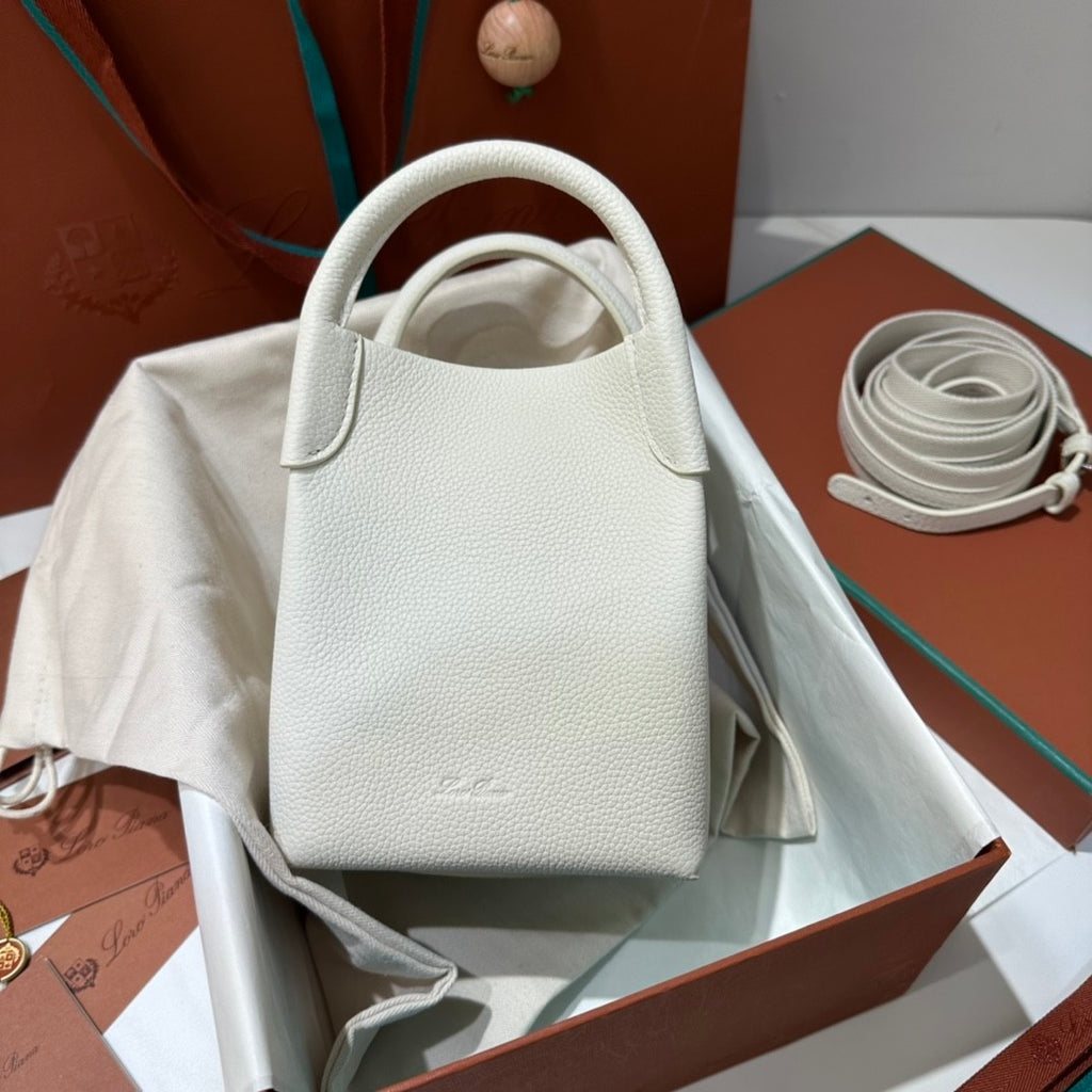 Loro Piana Women's Solid Color Detachable Shoulder Strap Cowhide Leather Single Shoulder Slanting Handbag Bag Bags #75417