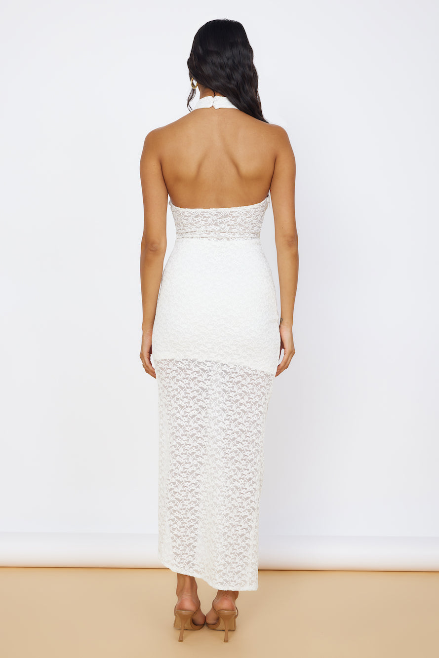 New Beginnings Lace Maxi Dress White