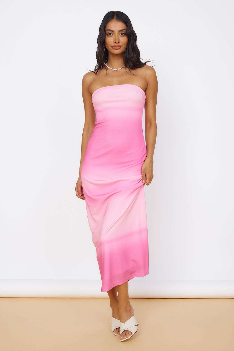 Infinite Light Midi Dress Pink