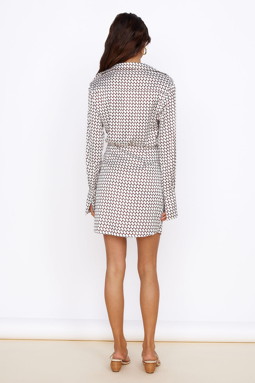 Mediterranean Glow Mini Dress Brown