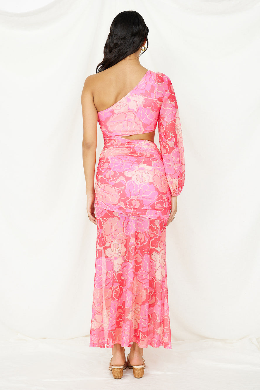 Over and Over Maxi Dress Pink Print