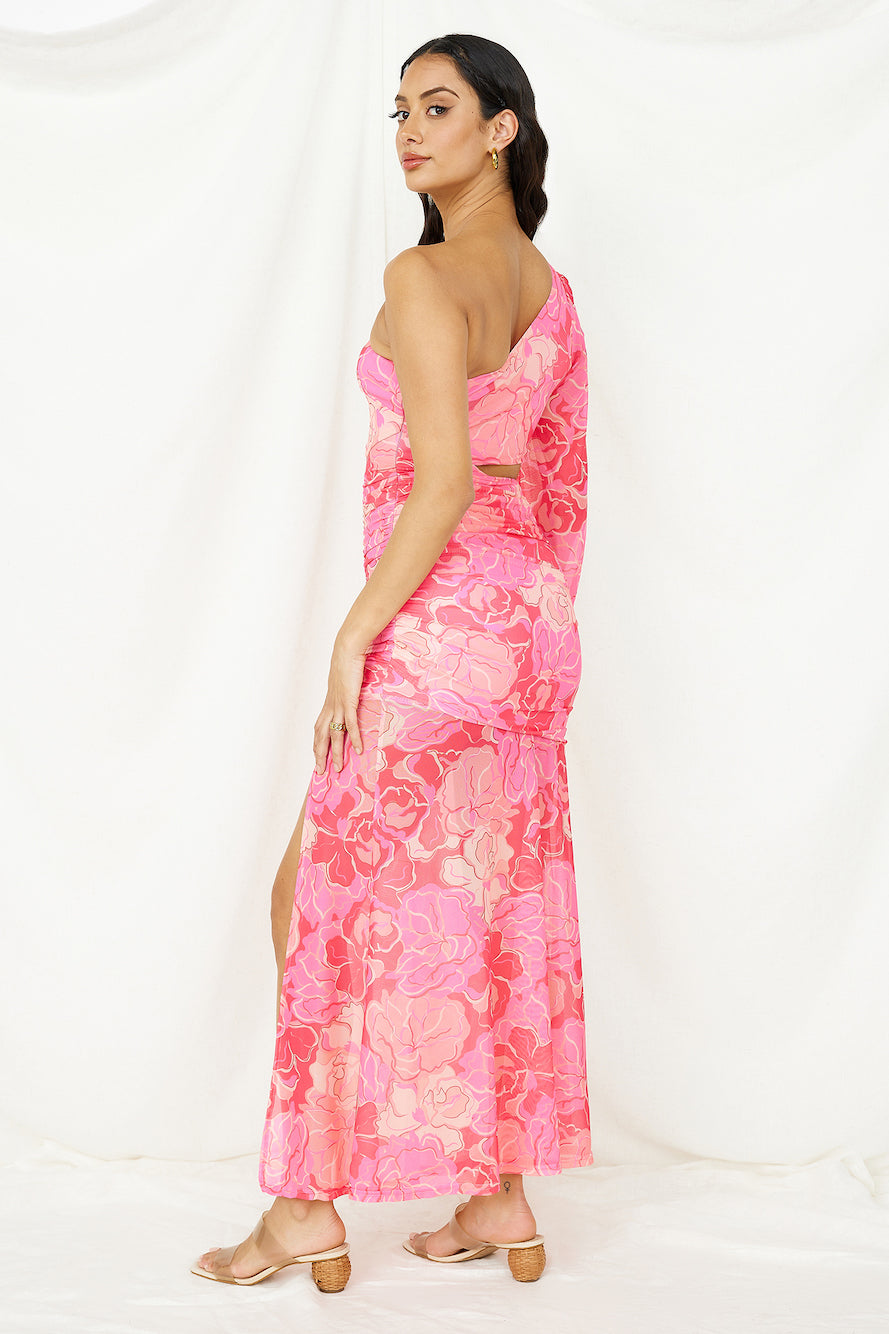 Over and Over Maxi Dress Pink Print