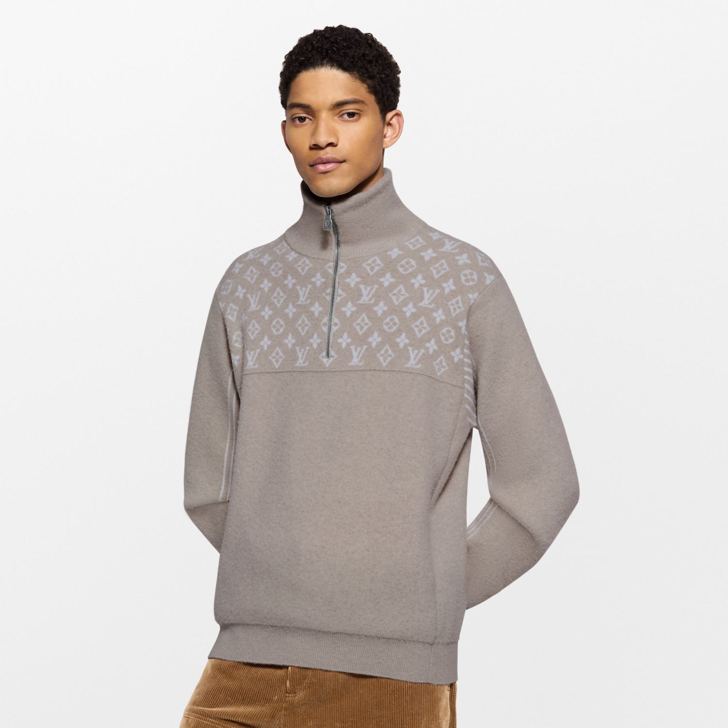 Louis Vuitton Ribbed Wool Half-Zip Pullove #333703