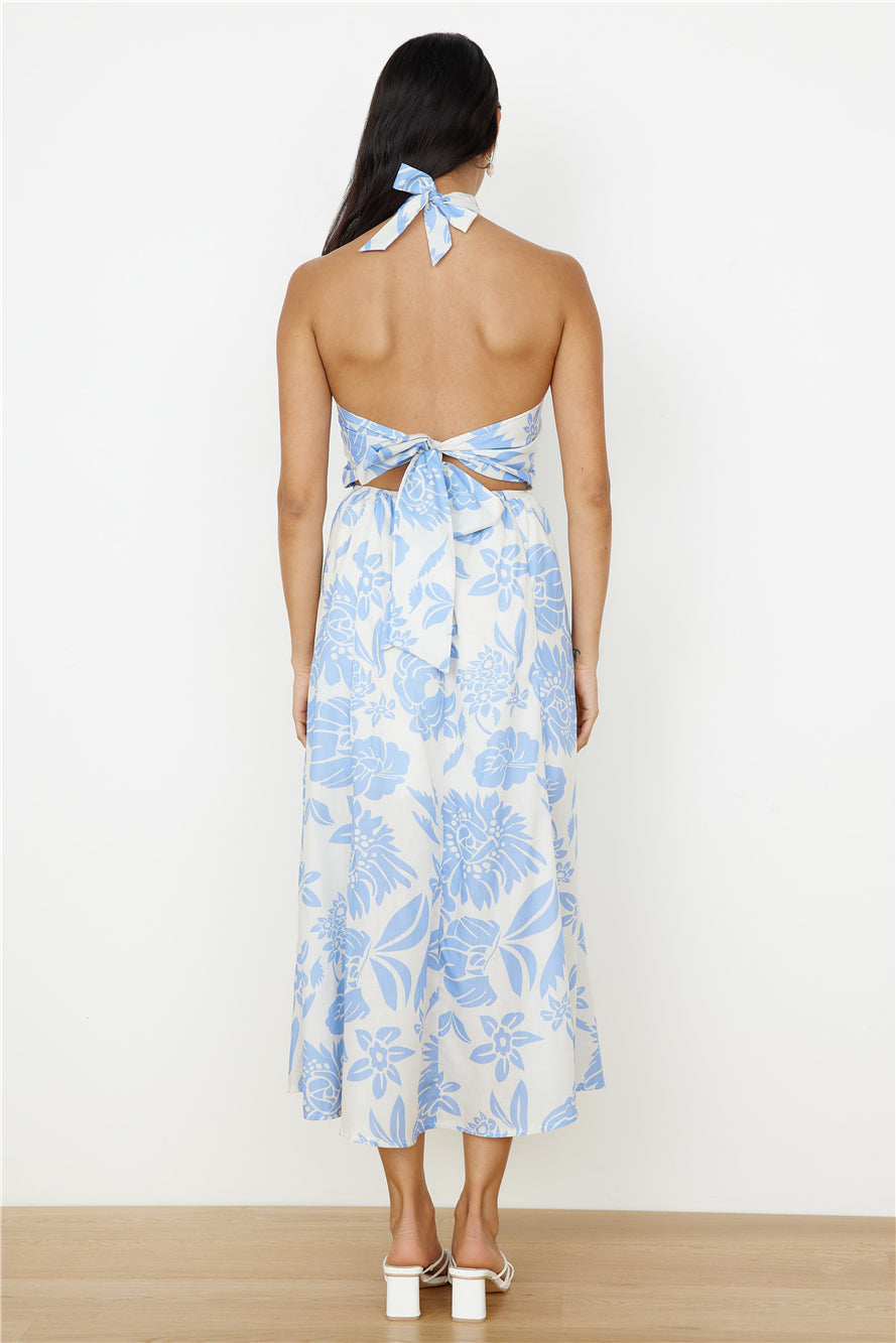 Showing Emotions Halter Maxi Dress Blue