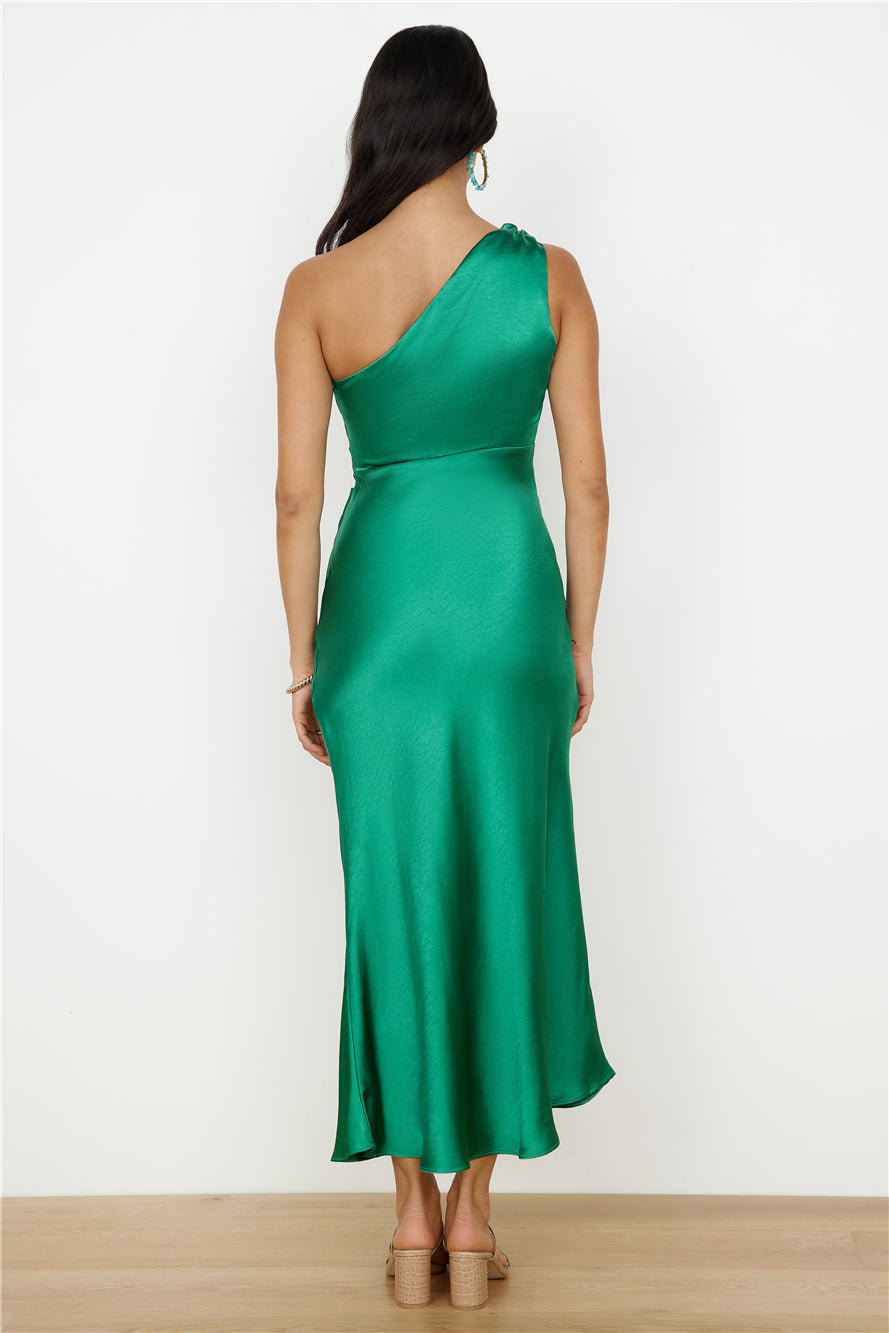 My Type One Shoulder Maxi Dress Green