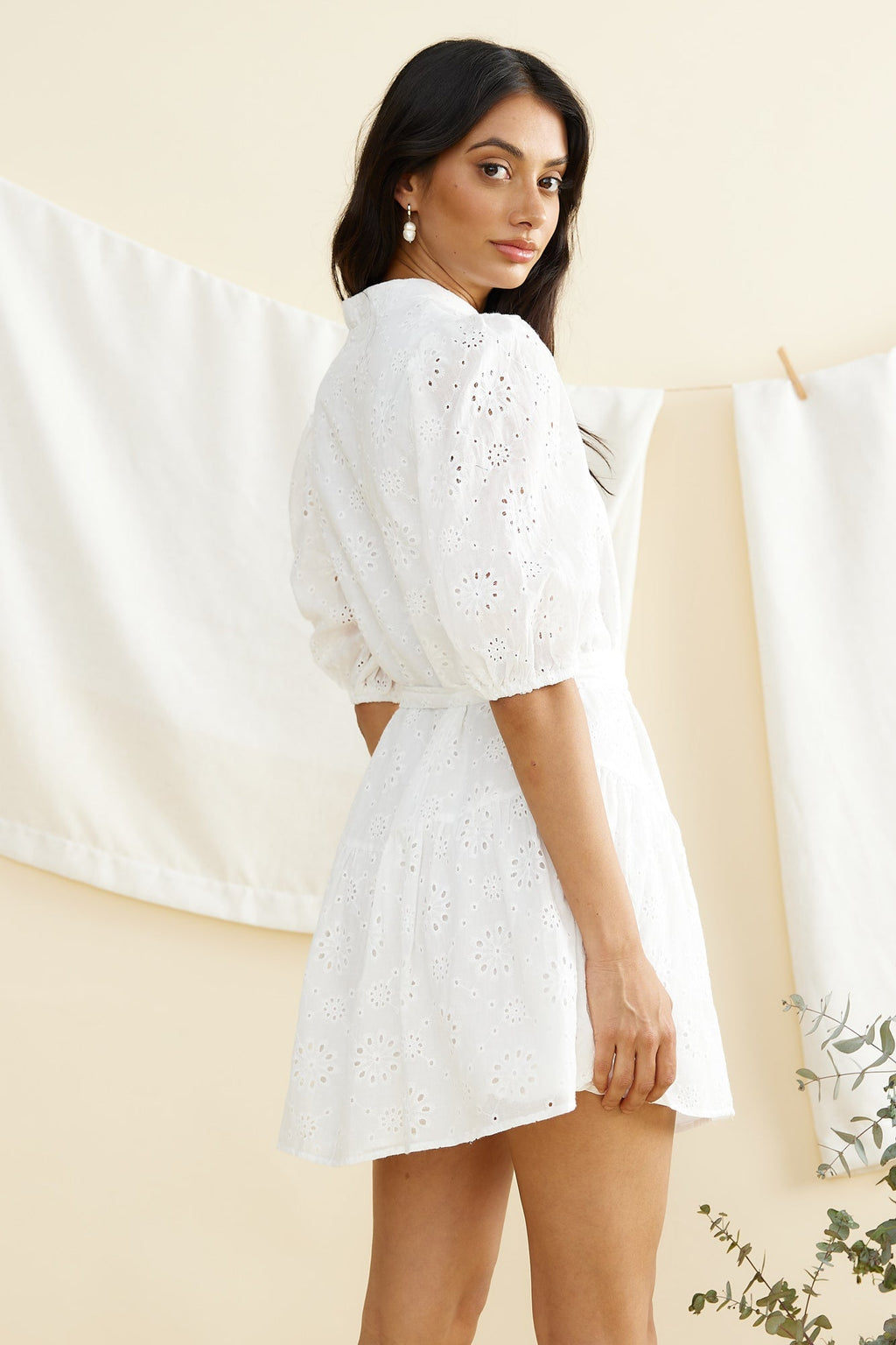 Let It Shine Mini Dress White