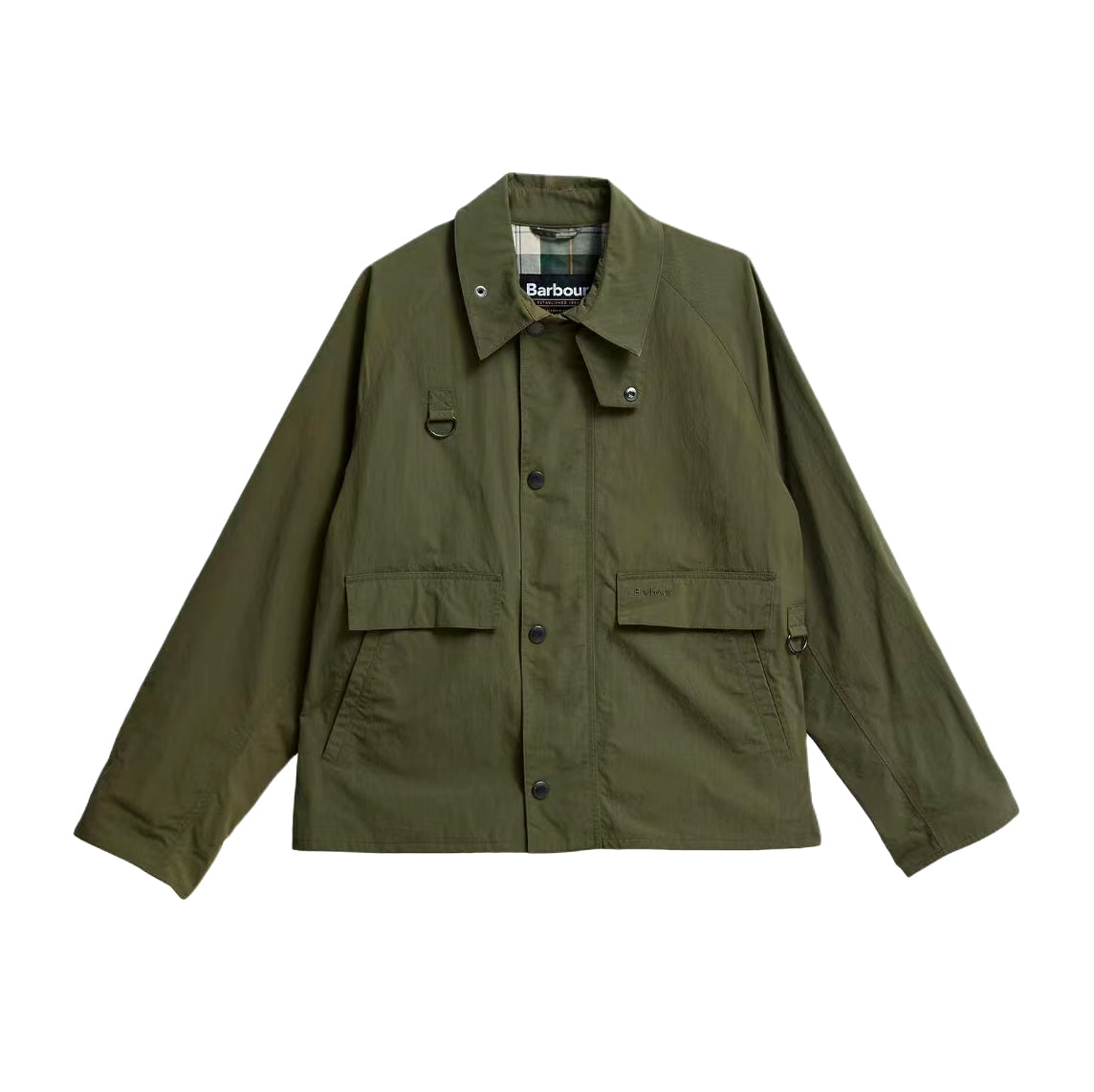 Barbour Men's Spring/Fall Fashion Classic Solid Color Lapel Single Breasted Waterproof Polyester Blend Fabric Casual Oversized Jacket #79495