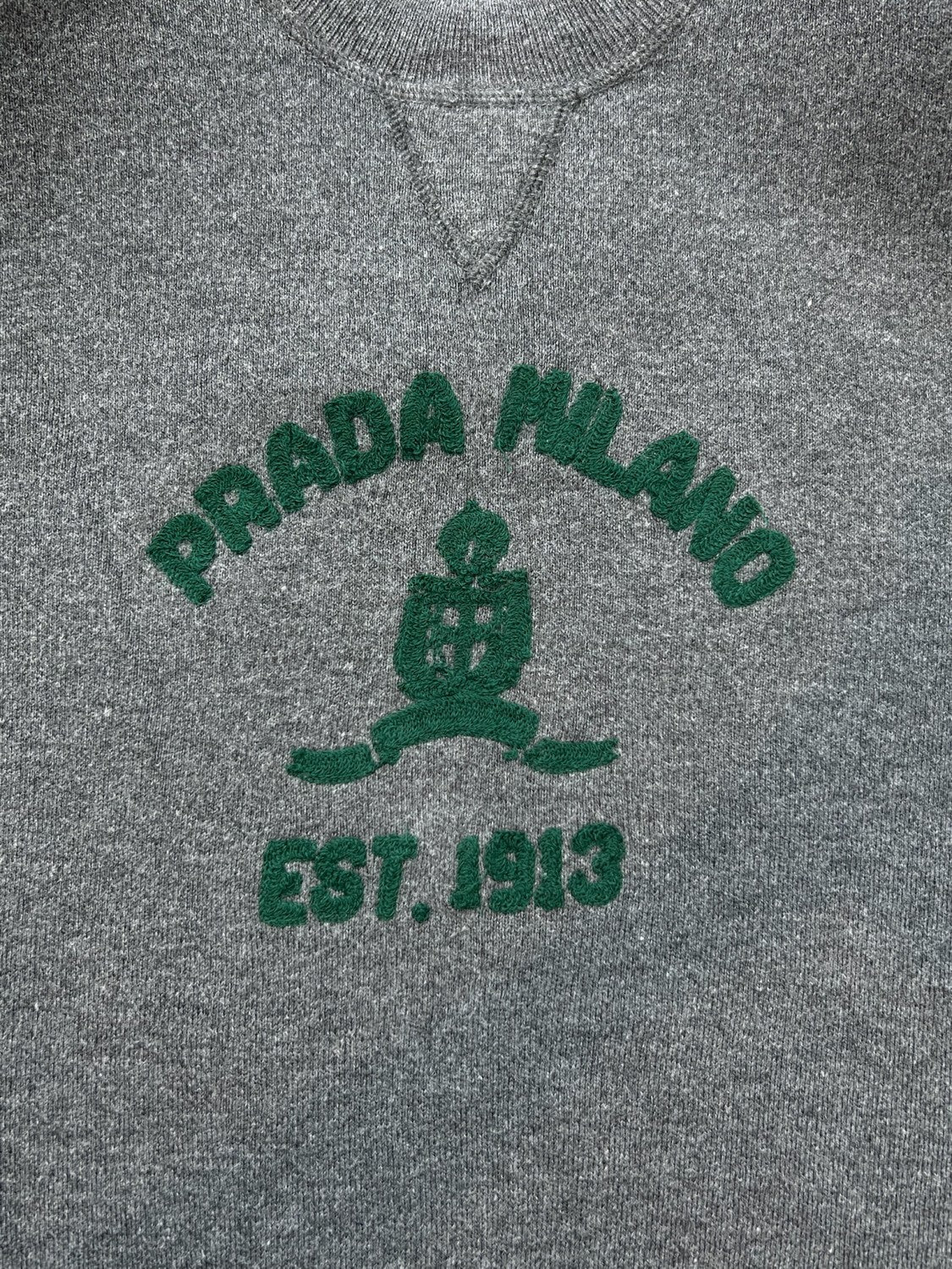 Prada Men's And Women's Spring/autumn Fashion Casual Wear Casual Solid Color Crew Neck Logo Embroidered Knit Sweater #78874