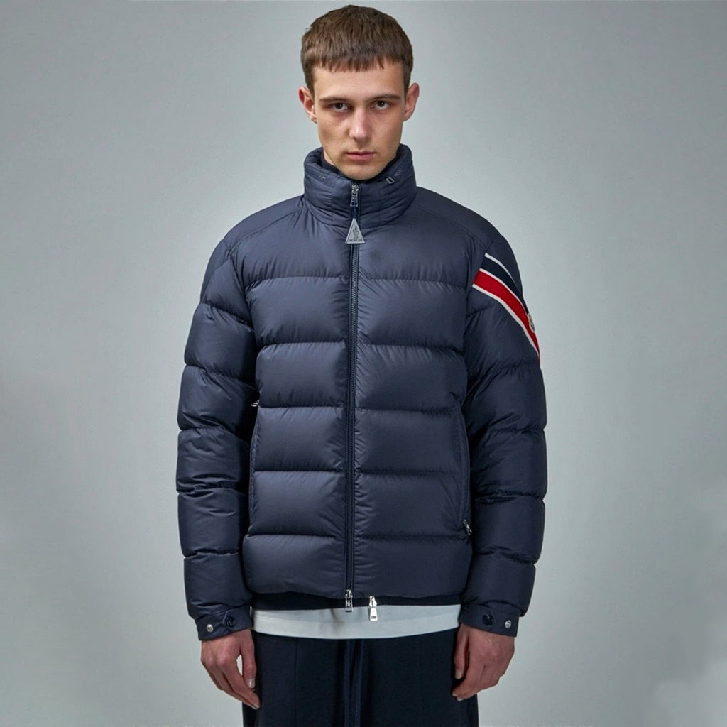 Moncler Men's Winter Fashion Casual High Neck Double Zip Goose Down Nylon Fabric Cotton Jacket Down Outerwear Jacket #79539
