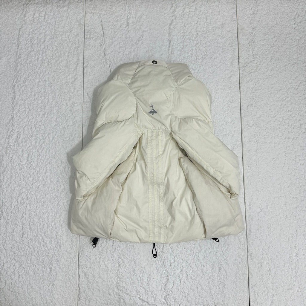 Adidas Men's and Women's Spring and Autumn Solid Color Quilted Logo Drawstring Zipper Down Vests Jacket #73672