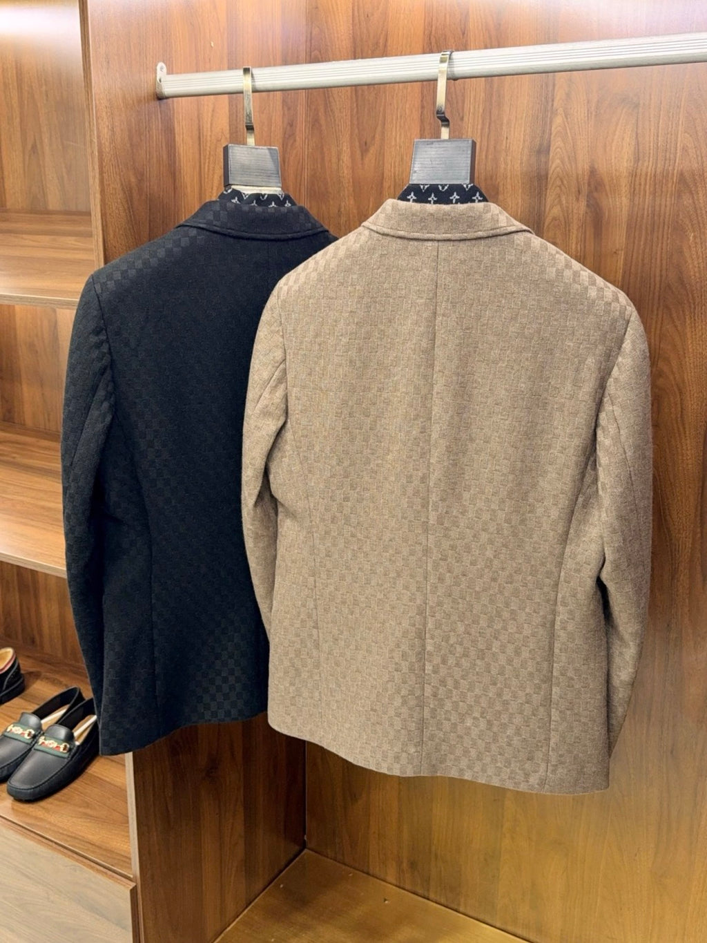 Louis Vuitton Men's Spring/Fall Fashion Classic V Neck Knit Plaid Fabric Single Breasted Suit Jacket #78575