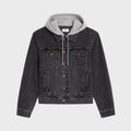 Celine Men's Spring/Autumn Solid Color Hooded Single-Breasted Long-Sleeved Denim Jacket #77716