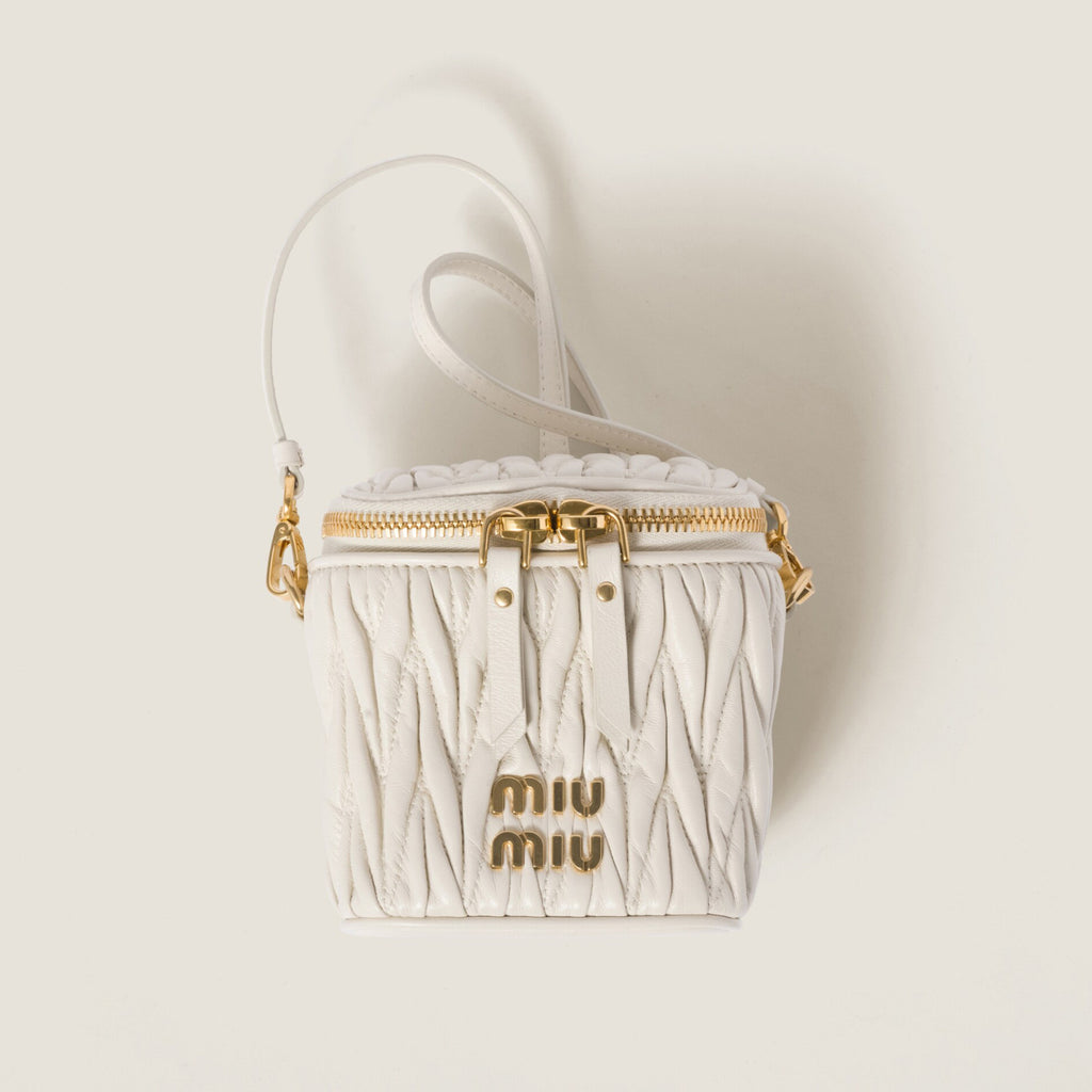 Miumiu Matelassé Women's Solid Colour Soft Sheep Leather Ultra Mini Handbag Shoulder Crossbody Bag Bags #76617