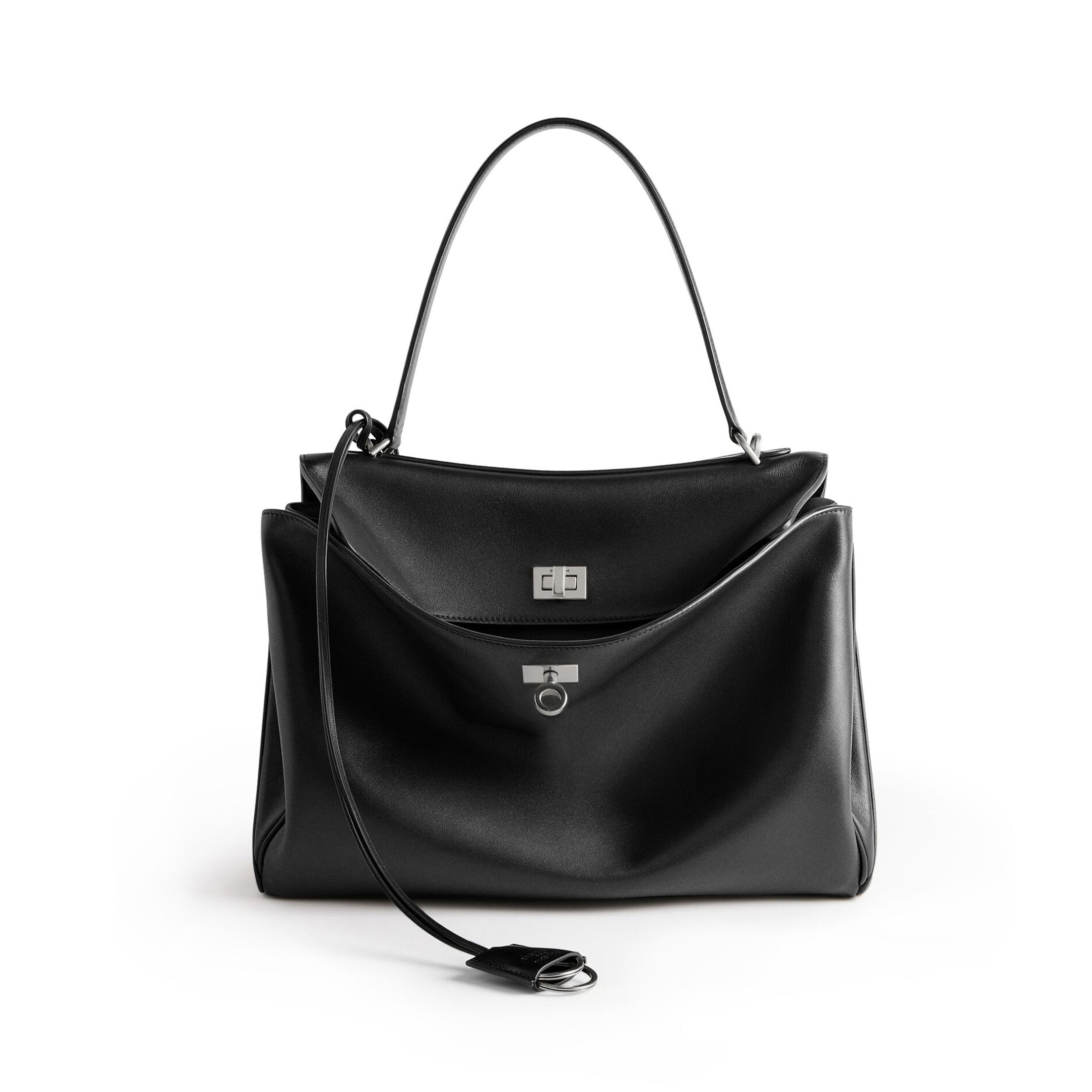 Balenciaga Women's Fashion Rodeo Medium Handbag Casual Pure Color Cowhide Leather Shoulder Crossbody Bags Bags 7897722AA4U1000 Ngvp #9916