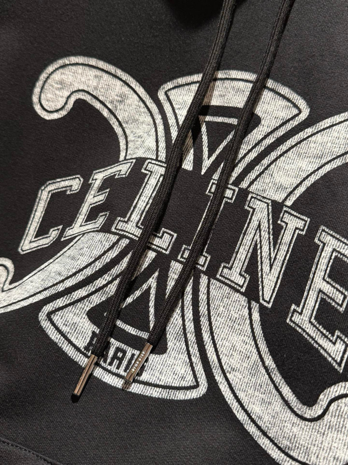 Celine Men's And Women's Spring/Fall Fashion Casual Solid Color Letter Print Hooded Pullover Oversized Long Sleeve Sweatshirt #78632