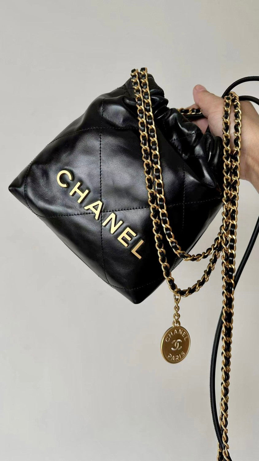 Chanel Mini Small And Large Classic Women's Waxed Leather Tote With Gold-tone Woven Chain Strap Shopping Bag Bags #193542
