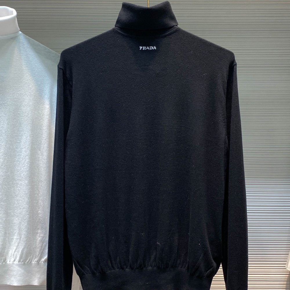 Prada Men's Wool Pullover Classic Turtleneck Sweater Spring Autumn Winter Solid Color Long Sleeve Cashmere Knit #332272