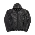 Balenciaga Men's Women's Autumn And Winter High Street Solid Color Cowhide Zipper Long Sleeve Loose BIKER Hooded Jacket Ngvp #8578