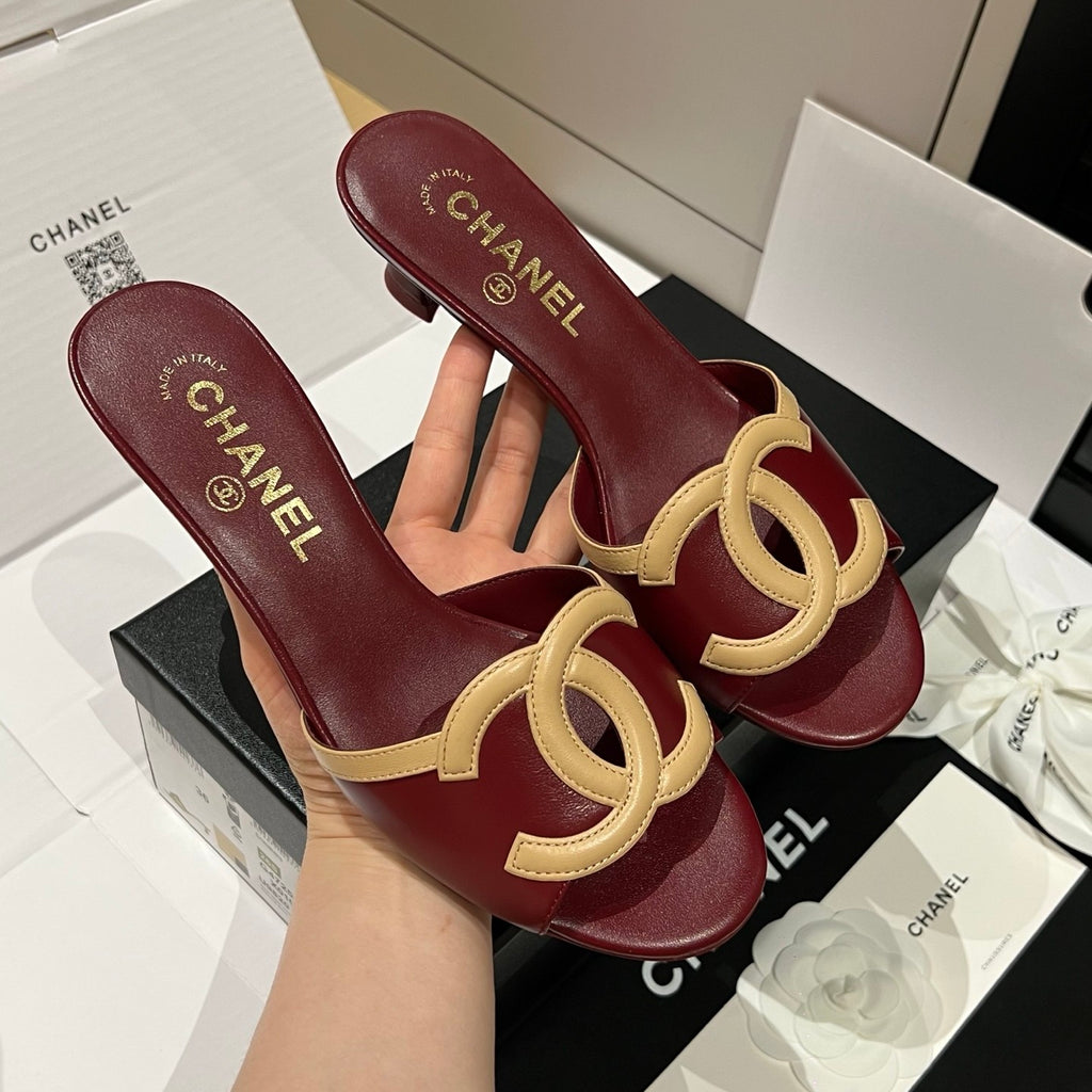 Chanel CC Kitten Heel Sandals #382676