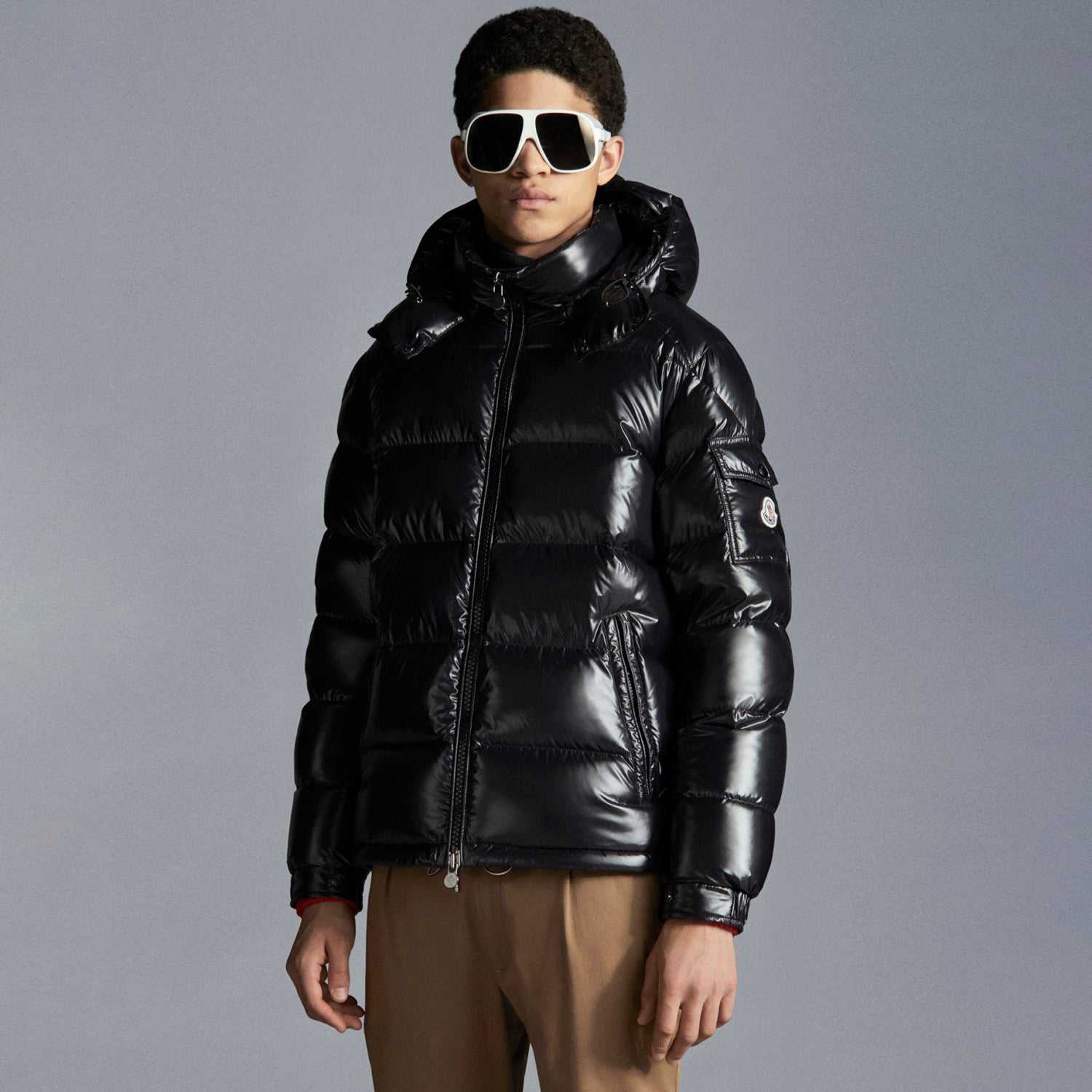 Moncler Maya Men's Winter Black Short Zip Hooded Puffer Down Jacket #97352