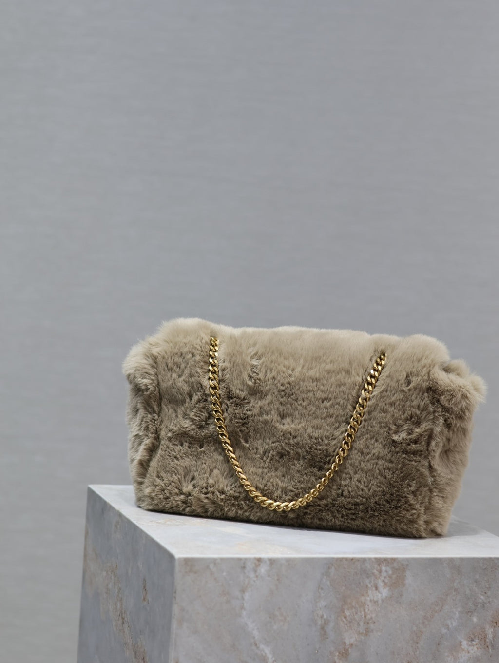 SAINT LAURENT Kate Women's Solid Color Rabbit Fur Flap Chain Shoulder Strap Shoulder Handbag Bag Bags #75552