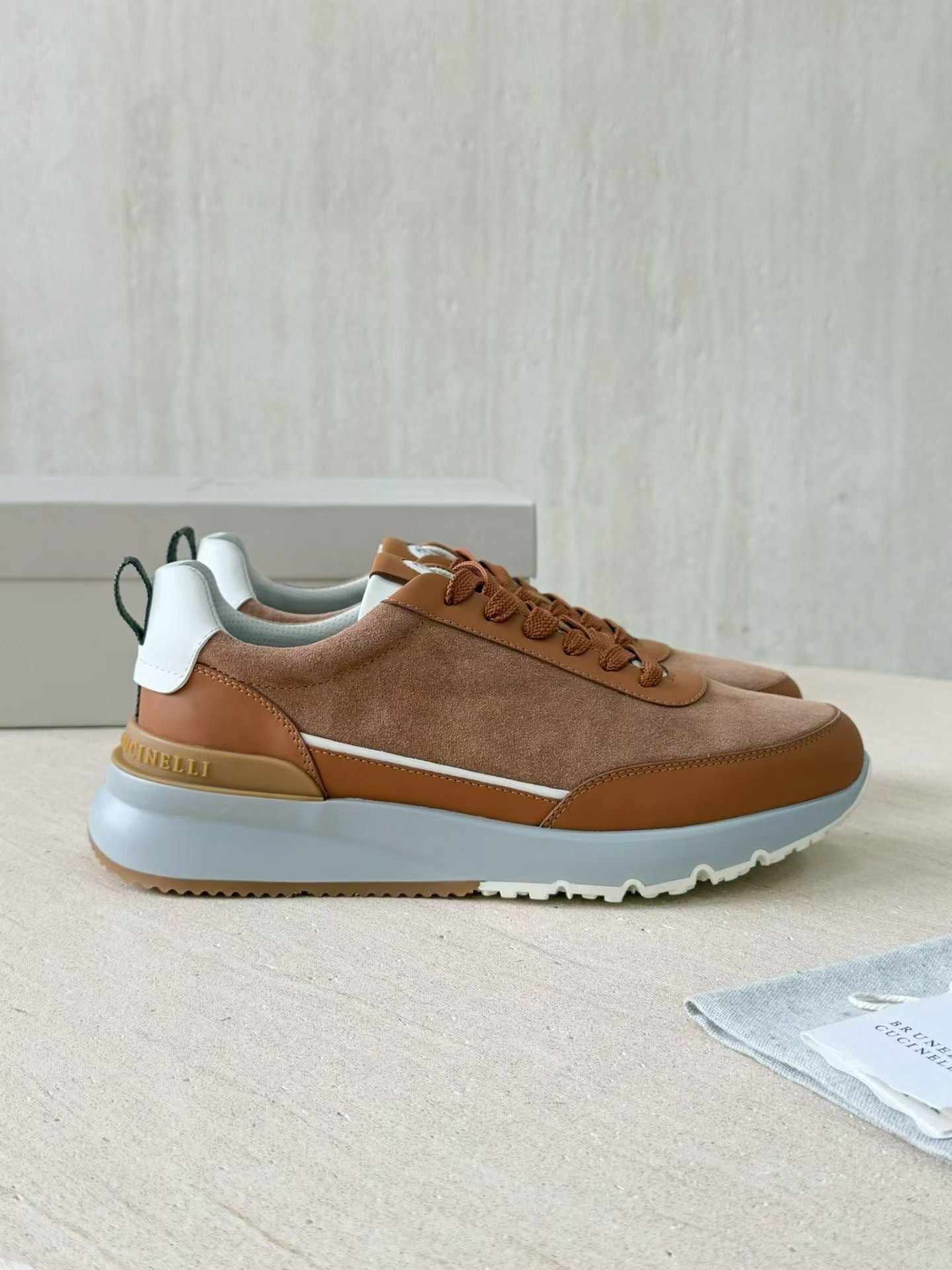 Brunello Cucinellia Suede and Calfskin Runners #375492