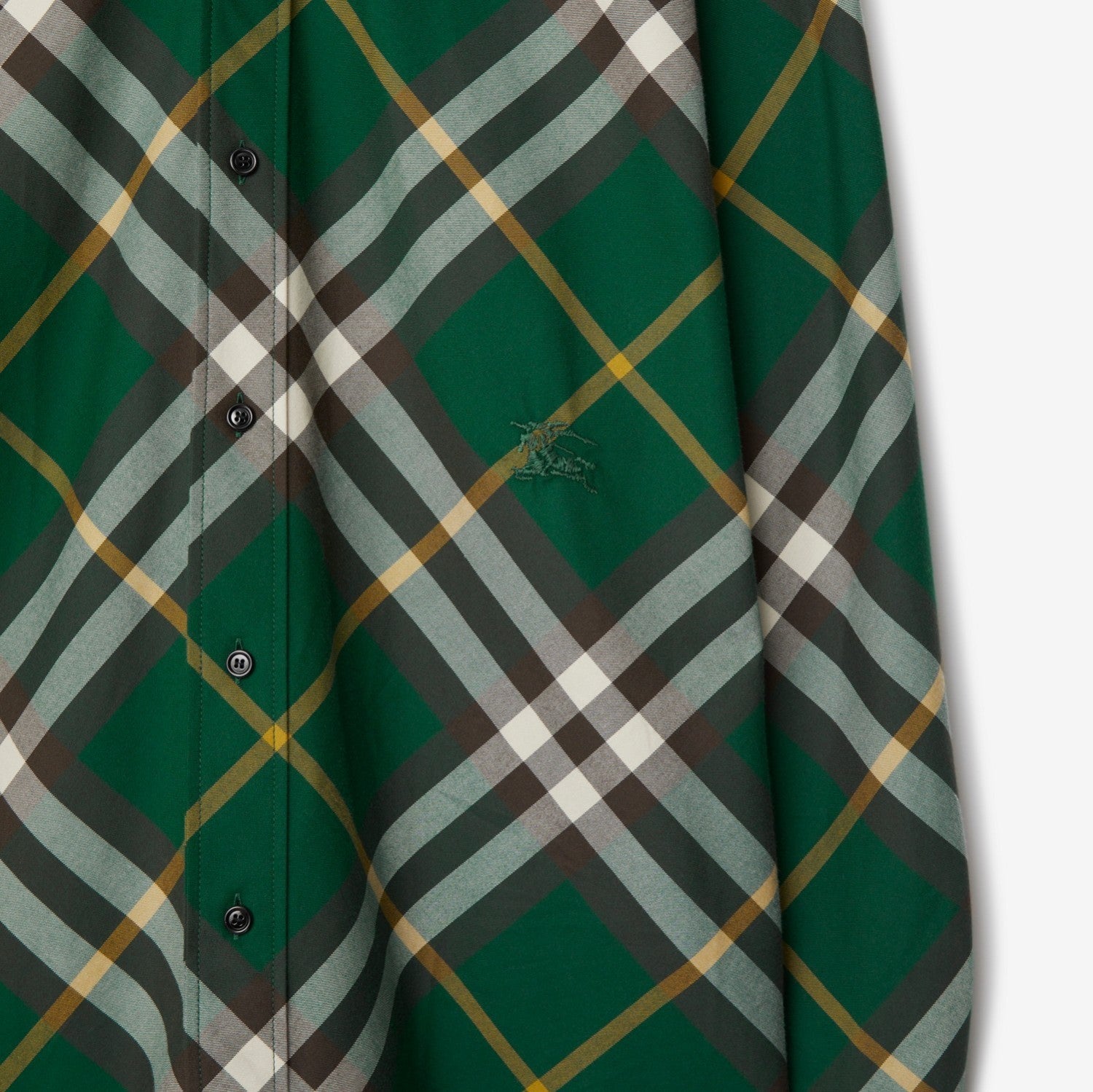 Burberry Men's Spring And Autumn New Retro Plaid Cotton Shirt Color Blocking Single-breasted Lapel Button Down Shirt  #71363
