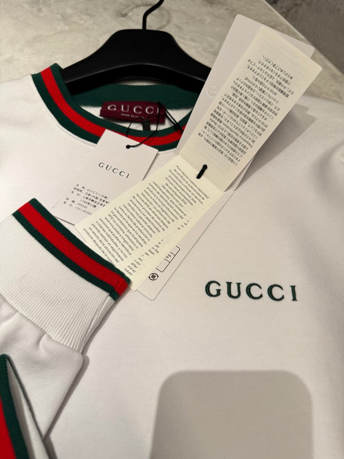 Gucci Men's And Women's Spring/fall Fashion Casual Crewneck Pullover Hoodie With Color Blocked Collar Logo And Letter Embroidery Long Sleeve Sweatshirt #79288