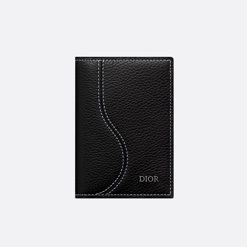 Dior Men's CD lcon Vertical Bifold Card Holder Passport Holder Casual Logo Solid Color Canvas Leather Saddle Passport Cover Wallet Purse Bags Bag 2ADCH169YKK-H00N #81355