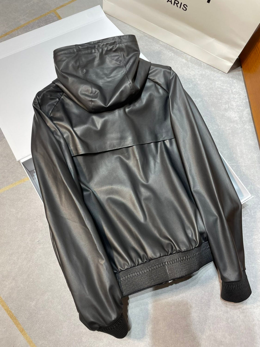 Berluti Men's Spring/autumn Fashion Casual Solid Color Zipper Leather Hooded Long Sleeve Jacket #78367